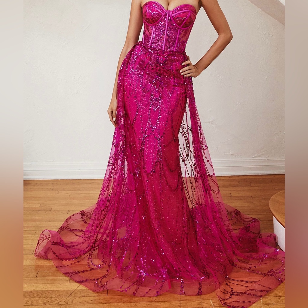 Fuchsia Strapless Gown